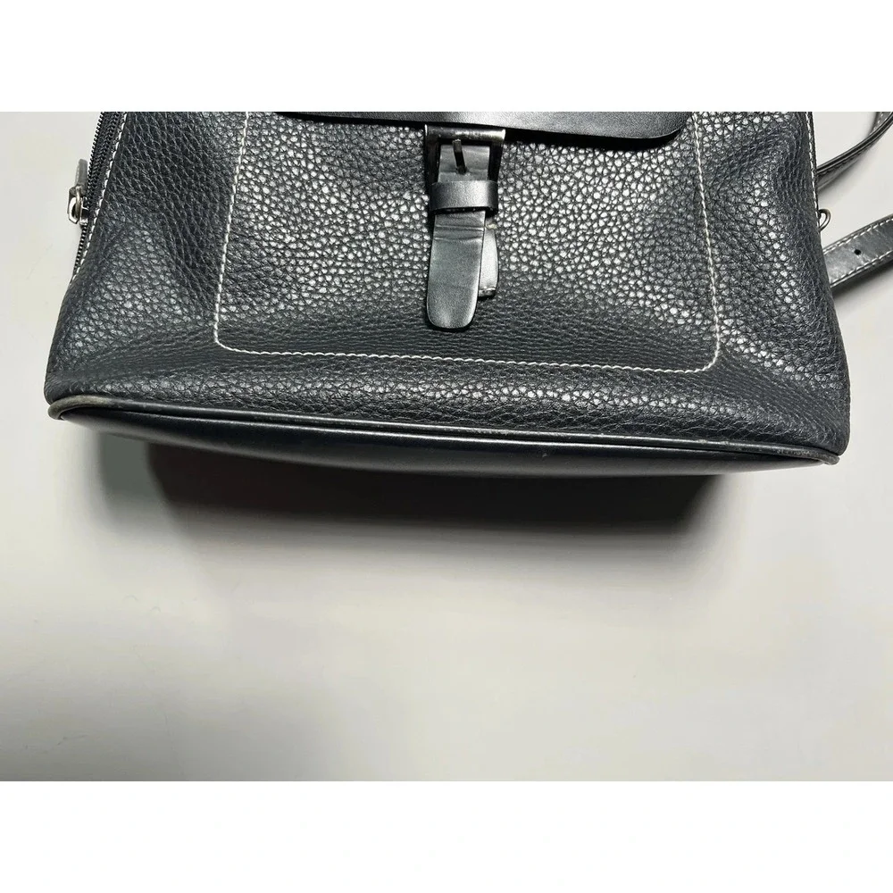 Vintage Charles Hubert‎ Black Leather Backpack Purse Bag